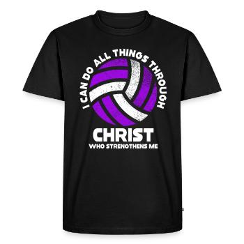 Je peux tout faire grâce au volleyball - T-shirt Premium bio Homme - noir - Devant - Nico (187cm)