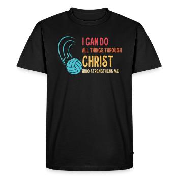 Je peux tout faire grâce au volleyball - T-shirt Premium bio Homme - noir - Devant - Nico (187cm)