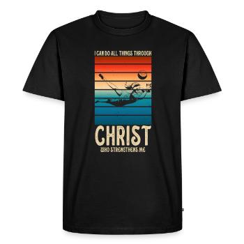 Je peux tout faire grâce au volleyball - T-shirt Premium bio Homme - noir - Devant - Nico (187cm)