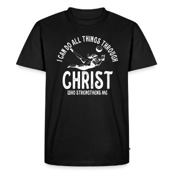 Je peux tout faire grâce au volleyball - T-shirt Premium bio Homme - noir - Devant - Nico (187cm)