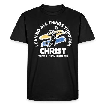 Je peux tout faire grâce au volleyball - T-shirt Premium bio Homme - noir - Devant - Nico (187cm)