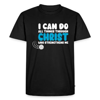 Je peux tout faire grâce au volleyball - T-shirt Premium bio Homme - noir - Devant - Nico (187cm)