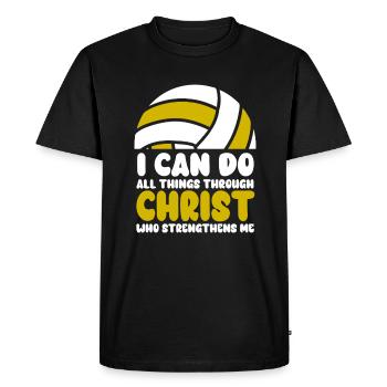 Je peux tout faire grâce au volleyball - T-shirt Premium bio Homme - noir - Devant - Nico (187cm)