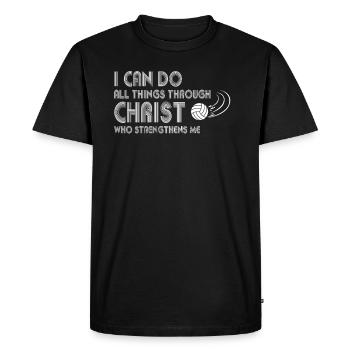 Je peux tout faire grâce au volleyball - T-shirt Premium bio Homme - noir - Devant - Nico (187cm)