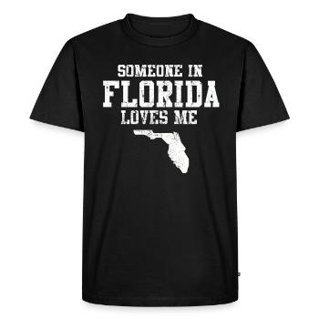 Quelqu’un en Floride m’aime - T-shirt Premium bio Homme - noir - Devant - Nico (187cm)
