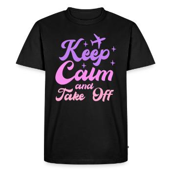Restez calme et partez en vacances amusantes - T-shirt Premium bio Homme - noir - Devant - Nico (187cm)