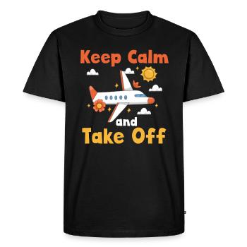 Restez calme et partez en vacances amusantes - T-shirt Premium bio Homme - noir - Devant - Nico (187cm)