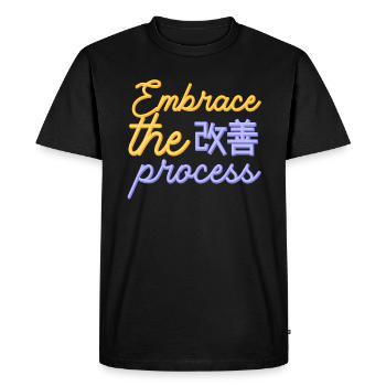 Japanese Kaizen Embrace The Process - Men's Premium Organic T-Shirt - black - Front - Nico (187cm)