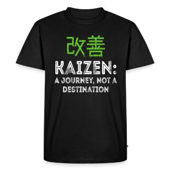 Kaizen : un voyage, pas une destination - T-shirt Premium bio Homme - noir - Devant - Nico (187cm)