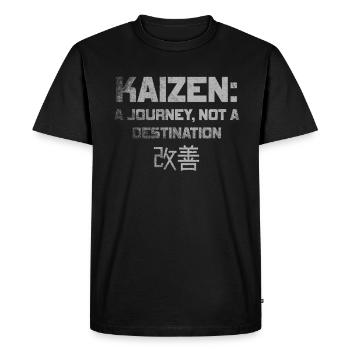 Kaizen : un voyage, pas une destination - T-shirt Premium bio Homme - noir - Devant - Nico (187cm)