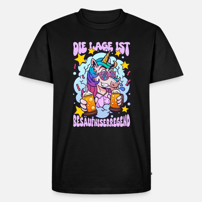 Die Lage Ist Besäufniserregend - Männer Premium Bio T-Shirt - Schwarz