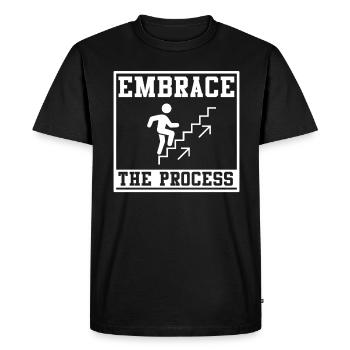 Japanese Kaizen Embrace The Process - Men's Premium Organic T-Shirt - black - Front - Nico (187cm)