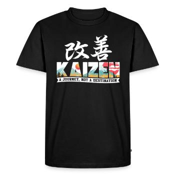 Kaizen : un voyage, pas une destination - T-shirt Premium bio Homme - noir - Devant - Nico (187cm)
