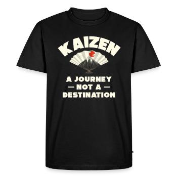 Kaizen : un voyage, pas une destination - T-shirt Premium bio Homme - noir - Devant - Nico (187cm)