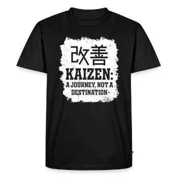 Kaizen : un voyage, pas une destination - T-shirt Premium bio Homme - noir - Devant - Nico (187cm)