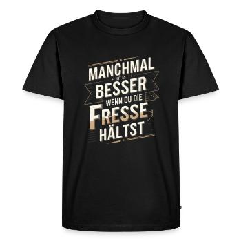 Besser Wenn Du Die Fresse Hältst - T-shirt Premium bio Homme - noir - Devant - Nico (187cm)
