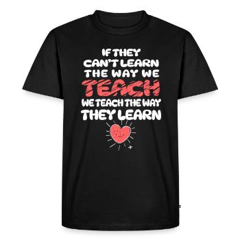 Autism Awareness SPED Teacher Learn - Men's Premium Organic T-Shirt - black - Front - Nico (187cm)