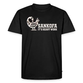 Symbole Sankofa Adinkra Ghana Noir - T-shirt Premium bio Homme - noir - Devant - Nico (187cm)