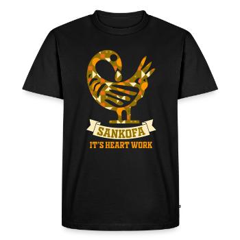 Symbole Sankofa Adinkra Ghana Noir - T-shirt Premium bio Homme - noir - Devant - Nico (187cm)
