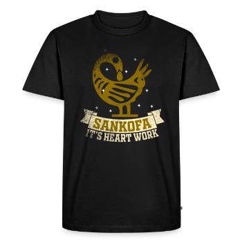 Symbole Sankofa Adinkra Ghana Noir - T-shirt Premium bio Homme - noir - Devant - Nico (187cm)