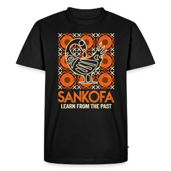 Symbole Sankofa Adinkra Ghana Noir - T-shirt Premium bio Homme - noir - Devant - Nico (187cm)