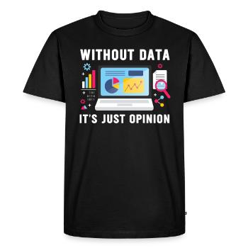 Funny Data Enthusiast Design - Men's Premium Organic T-Shirt - black - Front - Nico (187cm)