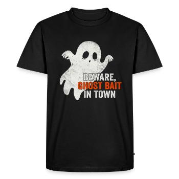 Beware Ghost Bait In Town Spooky - Men's Premium Organic T-Shirt - black - Front - Nico (187cm)