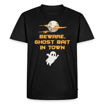 Beware Ghost Bait In Town Spooky - Men's Premium Organic T-Shirt - black - Front - Nico (187cm)