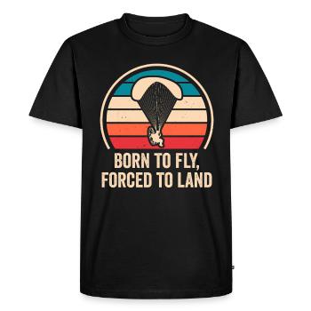 Born To Fly Forcé D’atterrir Paramoteur - T-shirt Premium bio Homme - noir - Devant - Nico (187cm)