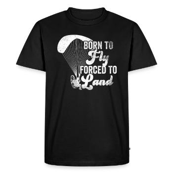 Born To Fly Forcé D’atterrir Paramoteur - T-shirt Premium bio Homme - noir - Devant - Nico (187cm)