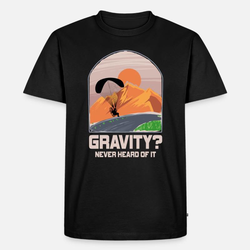 Hilarious Paramotor Gravity Meme - Men's Premium Organic T-Shirt - black