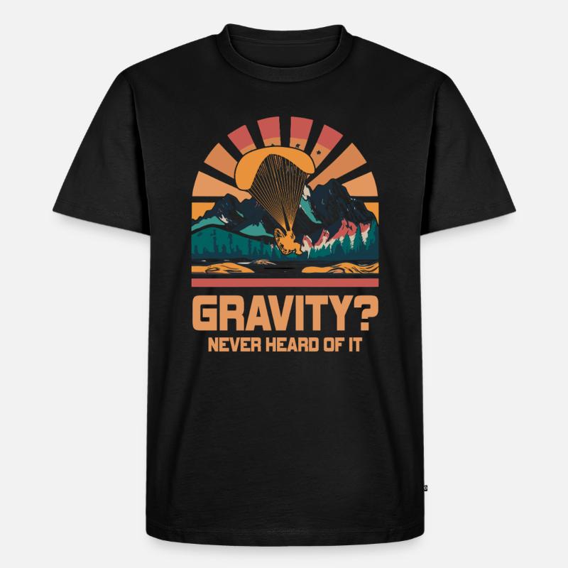 Lustiges Paramotor Gravitations-Meme - Männer Premium Bio T-Shirt - Schwarz