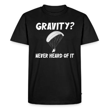 Hilarious Paramotor Gravity Meme - Men's Premium Organic T-Shirt - black - Front - Nico (187cm)