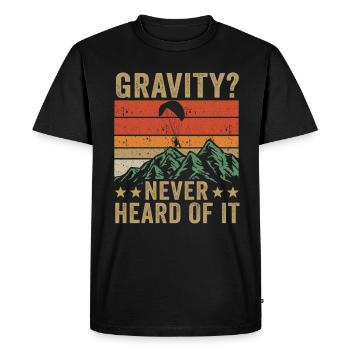 Hilarious Paramotor Gravity Meme - Men's Premium Organic T-Shirt - black - Front - Nico (187cm)