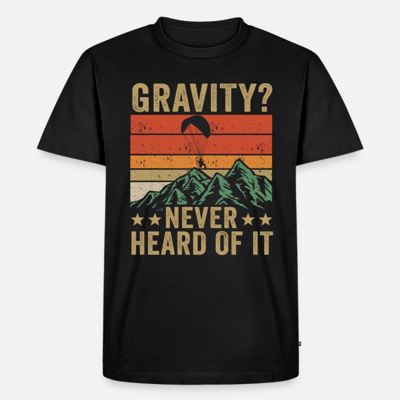 Hilarious Paramotor Gravity Meme - Men's Premium Organic T-Shirt - black