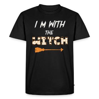 I'm With The Witch Halloween Fun - Men's Premium Organic T-Shirt - black - Front - Nico (187cm)