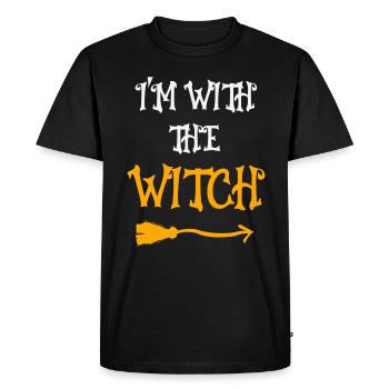 I'm With The Witch Halloween Fun - Men's Premium Organic T-Shirt - black - Front - Nico (187cm)