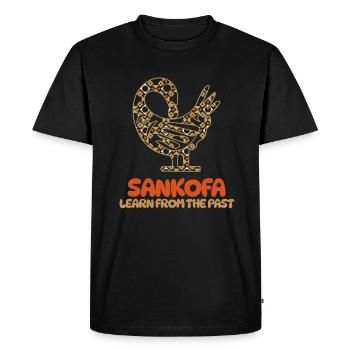 Symbole Sankofa Adinkra Ghana Noir - T-shirt Premium bio Homme - noir - Devant - Nico (187cm)