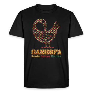 Symbole Sankofa Adinkra Ghana Noir - T-shirt Premium bio Homme - noir - Devant - Nico (187cm)
