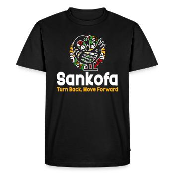 Symbole Sankofa Adinkra Ghana Noir - T-shirt Premium bio Homme - noir - Devant - Nico (187cm)