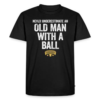 Ancien lecteur Roundnet - T-shirt Premium bio Homme - noir - Devant - Nico (187cm)