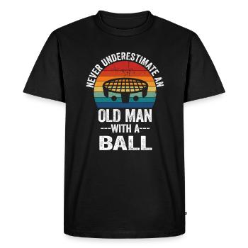 Ancien lecteur Roundnet - T-shirt Premium bio Homme - noir - Devant - Nico (187cm)