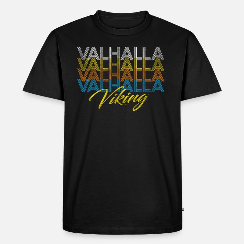 Valhalla Walhalla Viking Wikinger - Männer Premium Bio T-Shirt - Schwarz
