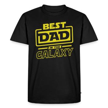 Father's Day Tshirt - Best Dad in the Galaxy - T-shirt Premium bio Homme - noir - Devant - Nico (187cm)