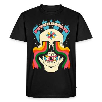 Psychédélique Crâne Psychédélique Graphique - T-shirt Premium bio Homme - noir - Devant - Nico (187cm)