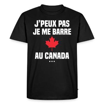 Je peux pas je me barre au Canada - T-shirt Premium bio Homme - noir - Devant - Nico (187cm)