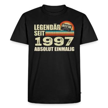 Légendaire depuis 1997 - absolument unique - T-shirt Premium bio Homme - noir - Devant - Nico (187cm)