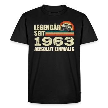 Légendaire depuis 1963 - absolument unique - T-shirt Premium bio Homme - noir - Devant - Nico (187cm)