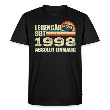 Légendaire depuis 1998 - absolument unique - T-shirt Premium bio Homme - noir - Devant - Nico (187cm)