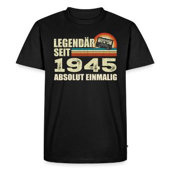 Légendaire depuis 1945 - absolument unique - T-shirt Premium bio Homme - noir - Devant - Nico (187cm)